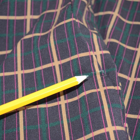 Theory Wool Blend Crop Cuff York Plaid Pants Size 4 - Picture 10 of 12